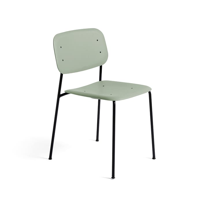 Soft Edge 10 stol - dusty green, svart stålstativ - HAY