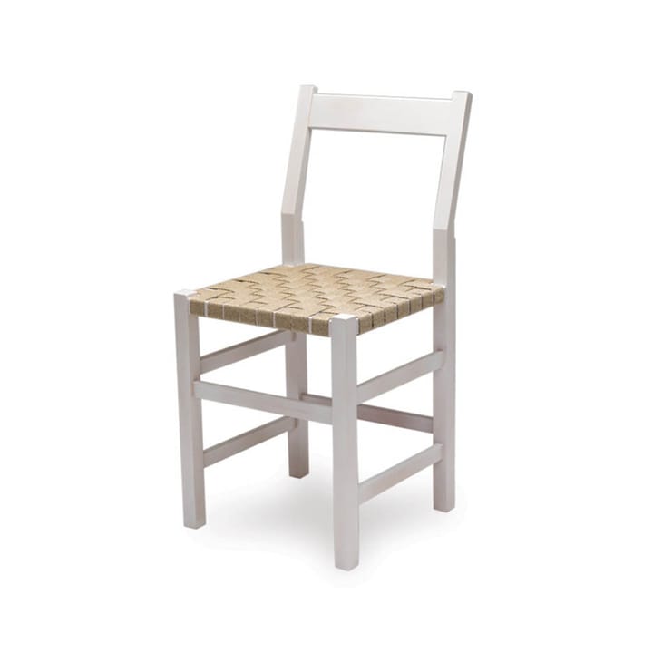 Schablon stol - sadelgjord natur, vitt stativ - Källemo